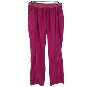 ScrubStar Pink Tie Waist Scrub Pants Size M